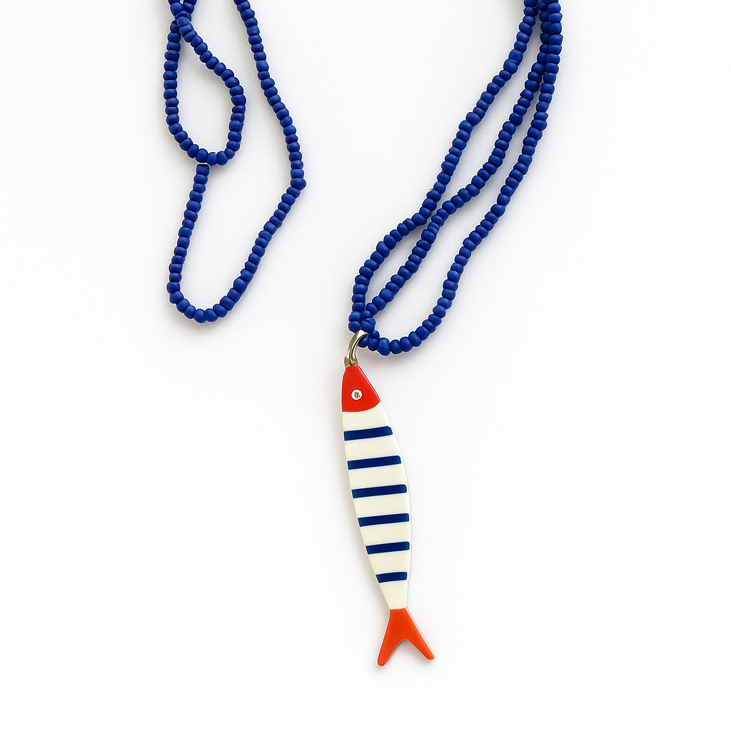 Collar Bardot Rojo y blanco