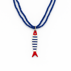 Collar Bardot Rojo y blanco