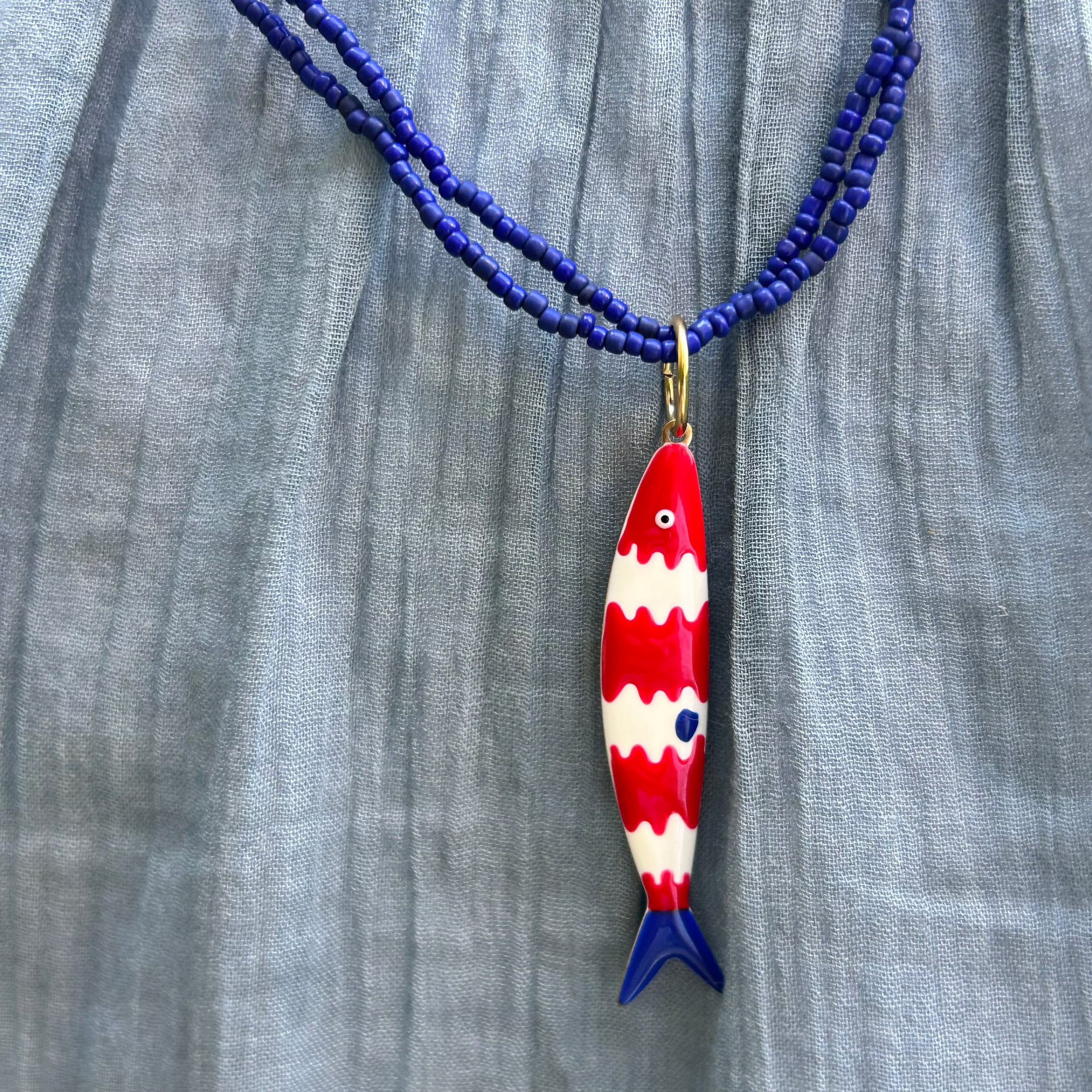 Collar Bardot Rojo y blanco